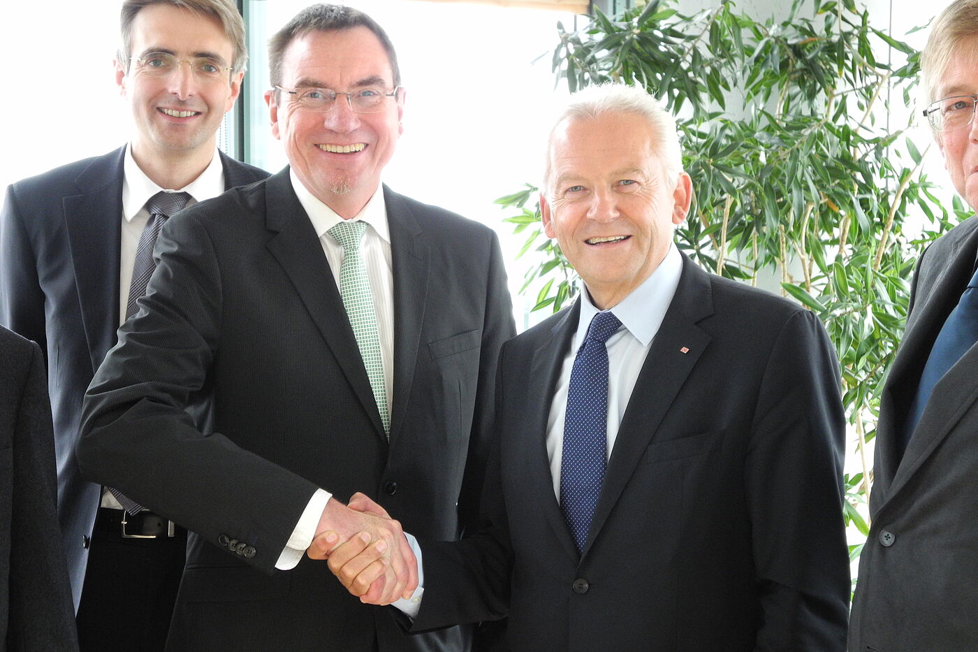 Treffen mit damaligen Vorstandvorsitzenden der Deutschen Bahn, Rüdiger Grube.Chef Grube Treffen mit damaligen Vorstandvorsitzenden der Deutschen Bahn, Rüdiger Grube.